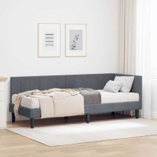 vidaXL Sarokágy keret matracmal Sötétszürke 80 x 200 cm Bársony ágy és ágykellék