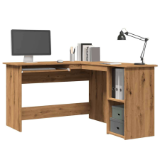 vidaXL sarokasztal kézműves tölgy 120x140x75 cm műszaki fa íróasztal