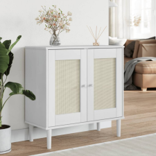 vidaXL SENJA fehér rattanhatású fenyőfa tálalószekrény 80 x 35 x 80 cm bútor