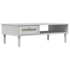 vidaXL SENJA fehér rattanhatású tömör fa dohányzóasztal 100x55x33 cm (358047) bútor
