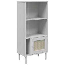 vidaXL SENJA fehér rattanhatású tömör fenyő könyvszekrény 60x35x130 cm (358059) bútor