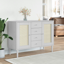 vidaXL SENJA fehér tömör fenyőfa tálalószekrény 112 x 40 x 80 cm bútor