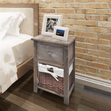 vidaXL Shabby Chic fa éjjeliszekrény barna bútor