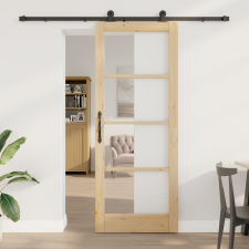 vidaXL Sliding Door ORKDAL Természetes Tömör fenyőfa Nagy nyílászáró