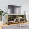 vidaXL Sonoma színű forgácslap TV-szekrény görgőkkel 90 x 35 x 35 cm