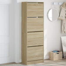 vidaXL sonoma-tölgy cipőszekrény 4 kihajtható fiókkal 60x34x187,5 cm bútor
