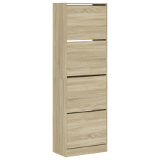vidaXL sonoma-tölgy cipőszekrény 4 kihajtható fiókkal 60x34x187,5 cm (3214373) bútor