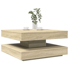 vidaXL sonoma tölgy dohányzóasztal 360 fokban forgatható 70x70x34,5 cm bútor