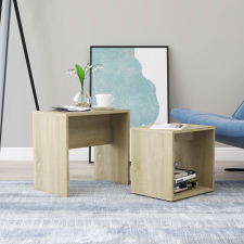 vidaXL sonoma-tölgy forgácslap dohányzóasztal szett 48 x 30 x 45 cm bútor