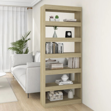 vidaXL sonoma-tölgy forgácslap könyvszekrény/térelválasztó 80x30x198cm bútor