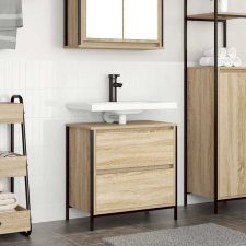 vidaXL Sonoma tölgy fürdőszobai mosdószekrény fiókokkal 60x34,5x60 cm fürdőszoba bútor