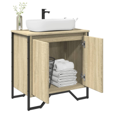 vidaXL sonoma tölgy szerelt fa fürdőszobai mosdószekrény 60x35x60 cm fürdőszoba bútor