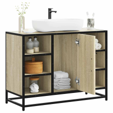 vidaXL sonoma tölgy szerelt fa fürdőszobai mosdószekrény 80x33x60 cm fürdőszoba bútor