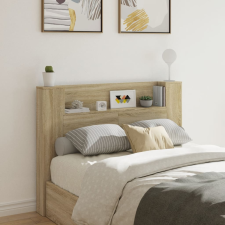 vidaXL sonoma tölgy színű áthidalószekrény LED-ekkel 140x16,5x103,5 cm ágy és ágykellék