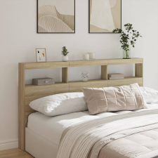 vidaXL sonoma tölgy színű áthidalószekrény LED-ekkel 180 x 17 x 102 cm ágy és ágykellék