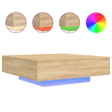 vidaXL sonoma-tölgy színű dohányzóasztal LED-lámpákkal 100x100x31 cm (836604) bútor