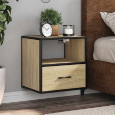 vidaXL sonoma tölgy színű falra szerelhető éjjeliszekrény 40x31x39,5cm bútor
