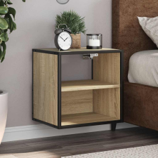 vidaXL sonoma tölgy színű falra szerelhető éjjeliszekrény 40x31x39,5cm bútor