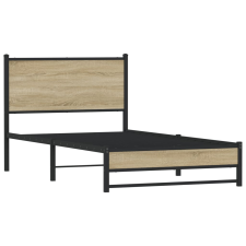 vidaXL sonoma tölgy színű fém ágykeret matrac nélkül 107 x 203 cm (4007882) ágy és ágykellék