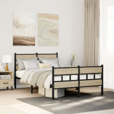 vidaXL sonoma tölgy színű fém ágykeret matrac nélkül 120 x 190 cm ágy és ágykellék