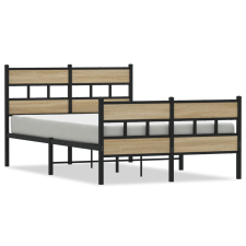 vidaXL sonoma tölgy színű fém ágykeret matrac nélkül 120 x 190 cm (4017117) ágy és ágykellék