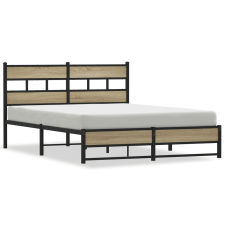 vidaXL sonoma tölgy színű fém ágykeret matrac nélkül 135 x 190 cm (4017271) ágy és ágykellék