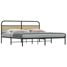 vidaXL sonoma tölgy színű fém ágykeret matrac nélkül 180 x 200 cm ágy és ágykellék