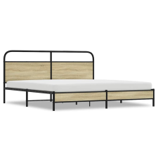 vidaXL sonoma tölgy színű fém ágykeret matrac nélkül 180 x 200 cm (3318684) ágy és ágykellék