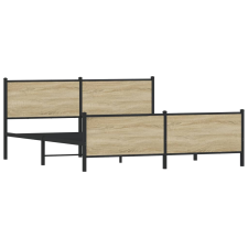 vidaXL sonoma tölgy színű fém ágykeret matrac nélkül 183 x 213 cm (3301365) ágy és ágykellék