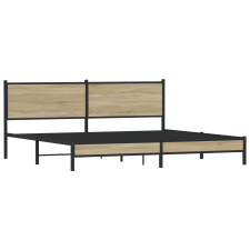 vidaXL sonoma tölgy színű fém ágykeret matrac nélkül 200 x 200 cm (3301394) ágy és ágykellék