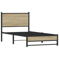 vidaXL sonoma tölgy színű fém ágykeret matrac nélkül 90 x 190 cm (4007878) ágy és ágykellék