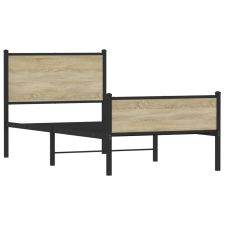 vidaXL sonoma tölgy színű fém ágykeret matrac nélkül 90 x 200 cm (4007897) ágy és ágykellék