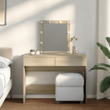 vidaXL sonoma tölgy színű fésülködőasztal LED-del 100 x 40 x 130 cm bútor