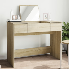 vidaXL sonoma tölgy színű fésülködőasztal tükörrel 100x45x76 cm bútor