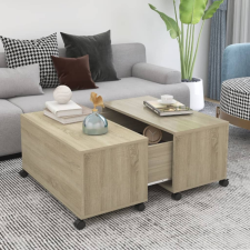 vidaXL sonoma-tölgy színű forgácslap dohányzóasztal 75 x 75 x 38 cm bútor