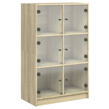 vidaXL sonoma tölgy színű magasszekrény ajtókkal 68 x 37 x 109 cm (3295852) bútor