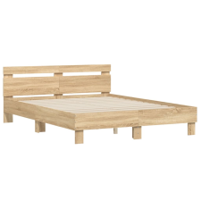 vidaXL sonoma tölgy színű szerelt fa ágykeret fejtámlával 140x190 cm (3207436) ágy és ágykellék