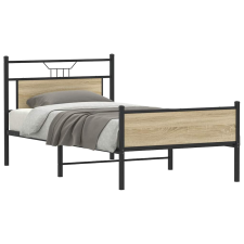 vidaXL sonoma tölgy színű szerelt fa ágykeret matrac nélkül 100x190 cm ágy és ágykellék