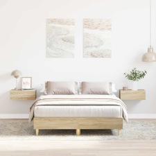 vidaXL sonoma tölgy színű szerelt fa ágykeret matrac nélkül 120x200 cm ágy és ágykellék