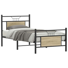 vidaXL sonoma tölgy színű szerelt fa ágykeret matrac nélkül 75x190 cm ágy és ágykellék