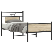 vidaXL sonoma tölgy színű szerelt fa ágykeret matrac nélkül 90x200 cm ágy és ágykellék