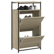 vidaXL sonoma tölgy színű szerelt fa cipőszekrény 60x34x112 cm bútor