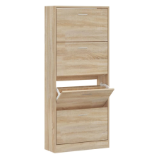 vidaXL sonoma-tölgy színű szerelt fa cipőszekrény 63x24x147 cm (342543) bútor