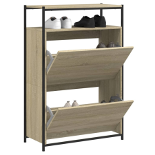 vidaXL sonoma-tölgy színű szerelt fa cipőszekrény 75x34x112 cm bútor