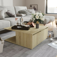 vidaXL sonoma tölgy színű szerelt fa dohányzóasztal 80 x 80 x 31 cm bútor