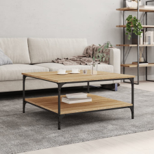 vidaXL sonoma tölgy színű szerelt fa dohányzóasztal 80x80x40 cm bútor