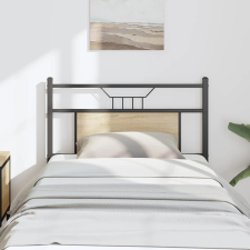 vidaXL sonoma tölgy színű szerelt fa és acél fejtámla 75 cm ágy és ágykellék