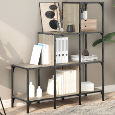 vidaXL sonoma tölgy színű szerelt fa és fém könyvszekrény 92x30x102 cm bútor