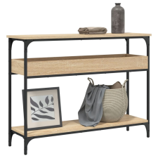 vidaXL sonoma tölgy színű szerelt fa tálalóasztal polccal 100x29x75 cm bútor