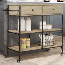 vidaXL sonoma tölgy színű szerelt fa zsúrkocsi 105 x 42 x 95 cm bútor